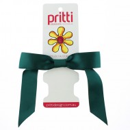 Bottle Green Satin Pony Bow