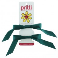Bottle Green Satin Piggy Bows