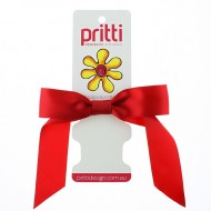 Red Satin Pony Bow