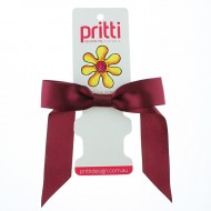 Maroon Satin Pony Bow