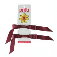 Maroon Satin Piggy Bows