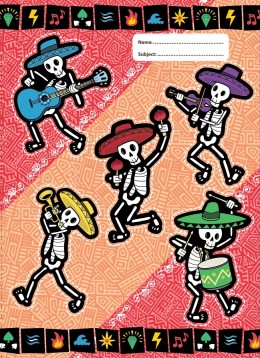 Exercise Book Cover A4 "Band of Bones" Orange