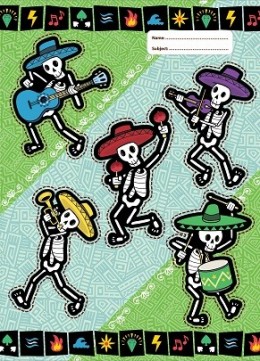 Exercise Book Cover Scrapbook "Band of Bones" Green