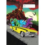 Exercise Book Cover Scrapbook "Jurassic Joyride" Volcano