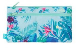 Pencil Case 34x17 Twin Zip "Beach Blooms"