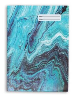 Book Cover A4 Ocean Marble 2