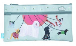 Pencil Case 34x17 Twin Zip "Pooches on Parade"